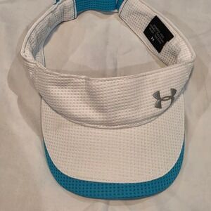 Under Armour Visor Womens OSFA White Blue Excellent Mesh Adjustable Sport